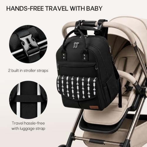 RAINSMORE Baby Changing Bag Backpack Insulated Bottle Pocket Nappy Bag — view 3