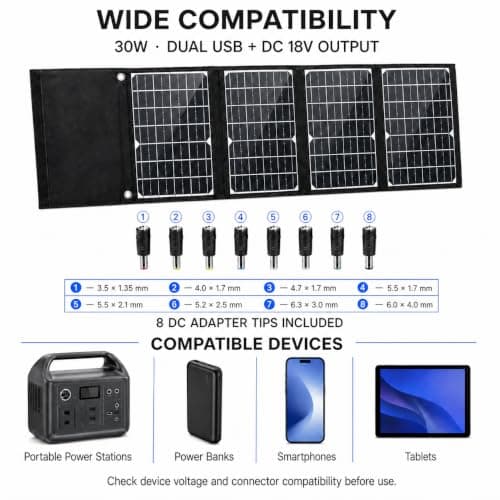 Soulsfeng EcoTrail 30W Portable Foldable Solar Panel | 23% High Efficiency | USB & 18V DC Output | Lightweight, Waterproof Charger for Camping, Hiking & Outdoor Use — view 5