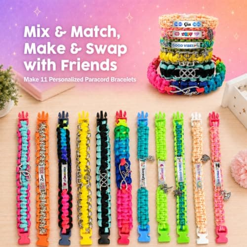Paracord Bracelet Making Kit with Charms - Art & Craft Gift for KIDS Age 8 9 10 11 12 & Teens 13 14 Year Old. Make Your Own Friendship & Jewellery for Birthday, Travel Activity, Camp & Project — view 6