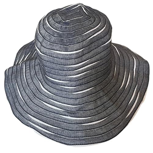 Packable Reversible Crusher Sun Shade Beach Hat, Adjustable Wide Shapeable Brim, SPF UPF 50 UV Protection, Navy/White, One Size — view 6