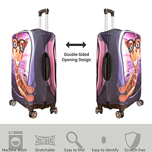 7-Mi 3D Print Giraffe Design Travel Suitcase Protector Elastic Sleeve Cover 19"-21" Anti-Scratch Luggage Cover Size S — view 2