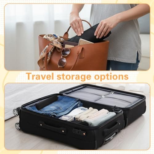 Xindojuz Professional Hot Hair Tools Travel Bag, Portable Heat Resistant Storage Organizer Case Pouch for Curling Irons, Flat Irons, Hair Dryers Women Travel Essentials (Black, 17.32" x 3.54"x 3.54") — view 6
