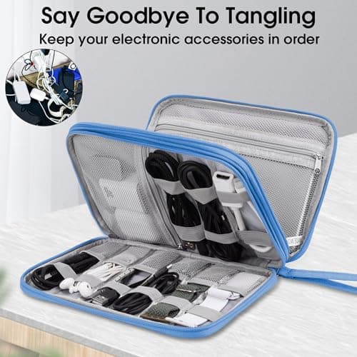 Arae Travel Essentials Electronic Organizer Double Layer - Sky Blue, L — view 5