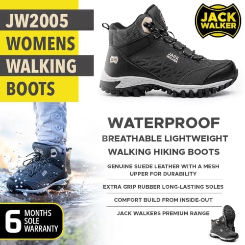 Jack Walker JW2005 Women's Waterproof Suede Hiking Boots, 9 UK Rose Gold — view 3