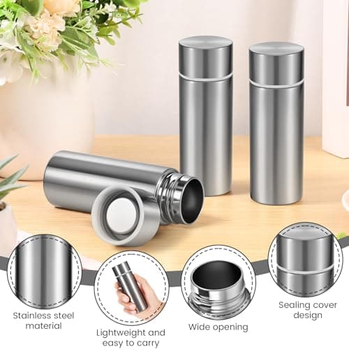 4Pcs Small 120ml Water Bottle Mini Coffee Vacuum Flask Small Capacity Portable Stainless Steel Travel Drink Mini Flask Insulated Cup for Home School Office Camping — view 5