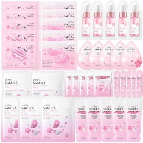 40PCS Pamper Gifts for Women, Sakura Skincare Set, Face Masks Multipack