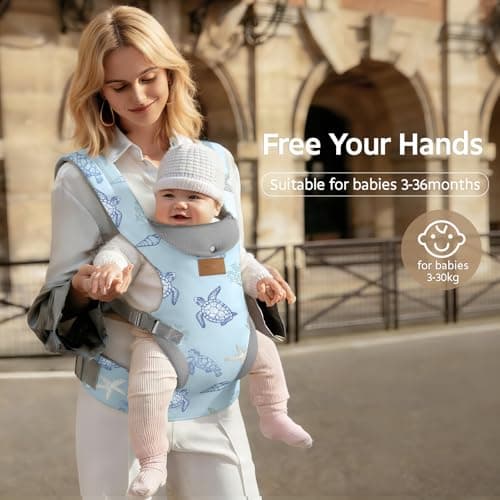 YooxArmor Ergonomic Baby Carrier for 4-36 Month Newborn,Waist 67-150cm,Blue — view 6