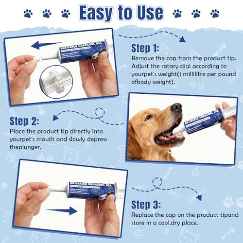Activated Charcoal Paste for Dogs & Cats 60 cc, Pets First Aid Formula, Pets Charcoal Emergency for Poisoning, Indigestion & Diarrhea, Ready Absorb Toxins, Camping Survival Remedy — view 5