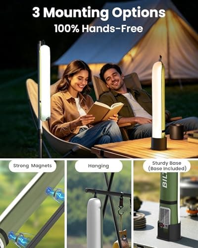 BILTRITE Solar Camping Lights, Rechargeable, 3 Modes, IP66 Waterproof, Inflatable for Hiking, Backpacking, Survival, Collapsible Tent, Portable Lanterns for Power Outage — view 5