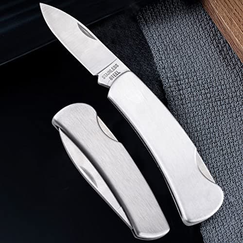 LLHQAMT Fruit Knife, 3 Pieces of All Steel Foldable Small Kitchen Knife, All Steel Handle, Small and Easy to Carry, Exquisite and Beautiful, Suitable for Most Types of Vegetables and Fruits(4.9 inch) — view 3