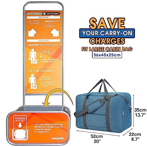 Large Cabin Bag 56x45x25, Weekend Overnight Bag for Women, Holdall Hospital Bag for Women, Travel Duffel Bag Carry on Luggage for Men 40L (Navy Blue) — view 2