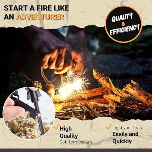 10PCS Survival Flint Scrapers Multi Tool with Bottle Opener Fire Starter Ruler Map Scale Emergency for Camping Hiking Outdoor Adventures — view 6