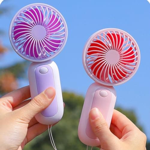 alloneslife Cooling Fan, Portable, Runs on 3A Batteries for Study, Purple — view 4