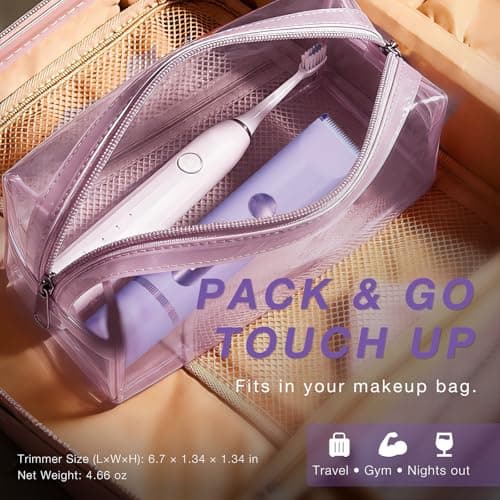 Fanovae Bikini Trimmer Women, Lady Shaver for Women, USB-C Rechargeable Electric Razor, Waterproof Bikini Line Trimmer for Underarms, Legs, Face & Sensitive Areas (Lavender LED) — view 5