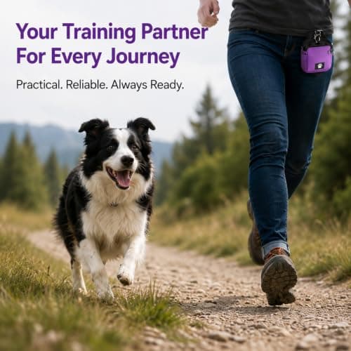 Waterproof Dog Training Pouch with Spill-Proof Zip Closure - Lightweight Foldable Waist Bag for Outdoor Pet Treats and Snacks Storage, Durable Adjustable Belt and Carabiner for Hands-Free Carrying — view 2