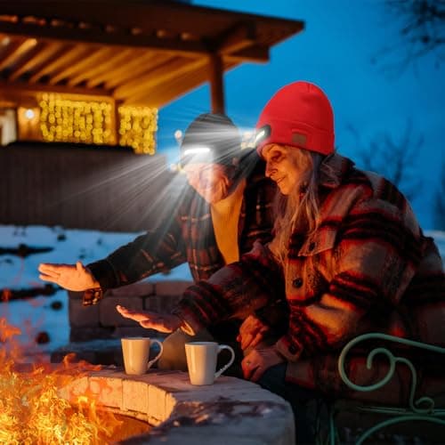 RANCOVY LED Beanie with Light, Unisex USB Rechargeable Headlamp Beanie Flashlight Beanie Hat for Men Women Black — view 4