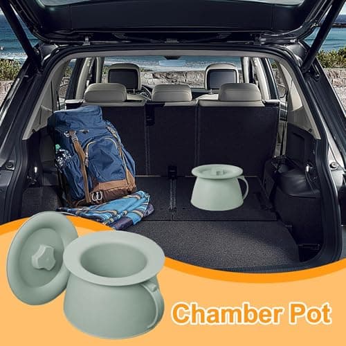 Chamber Pot - Portable Potty for Adults, Elderly & Kids | Bedside Commode Urinal with Lid | Easy to Clean Toilet Pot for Camping, Travel, & Use | Portable Urinary — view 3
