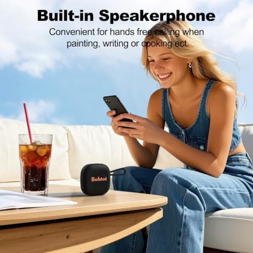 Bobtot Portable Wireless Bluetooth Speakers - IPX7 Waterproof, TWS Pairing — view 5