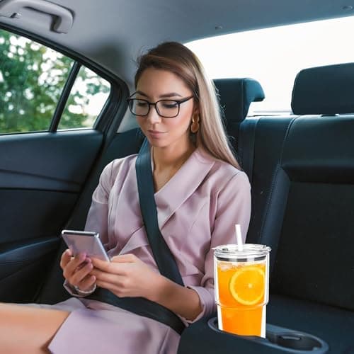 Yisituo Coffee Travel Mug, 2 Pack 510ml Reusable Plastic Cups, Drink Cups with Lids and Straws, Insulated for Hot & Cold Drinks, Car Cup Holder Compatible (2, Clear) — view 4