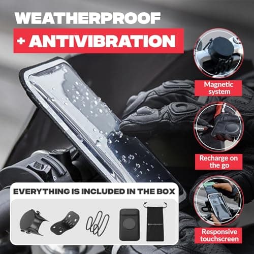 Shapeheart Motorbike Phone Holder & Detachable Magnetic Weatherproof Pouch — view 3