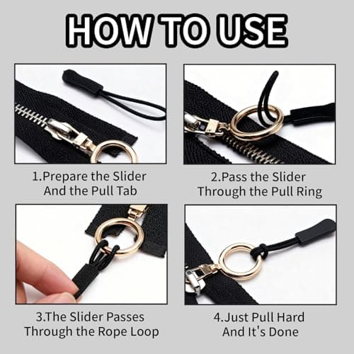 Verazquy 30Pcs Zipper Pulls - Non-Slip Zip Repair Kit - Universal Zip Puller Replacement for Backpacks, Luggage, Jackets, Gear. — view 6