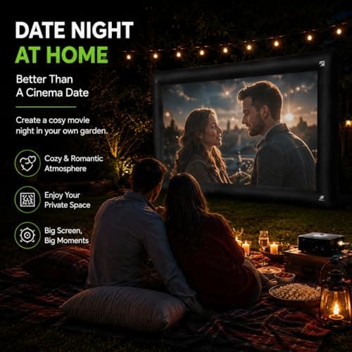 Ptsuker 16FT Inflatable Projector Screen, Outdoor Movie Screen with Air Blower, Front and Rear Projection, 16:9 Portable Cinema Screen for Garden, Camping, Parties and Family Movie Nights — view 6