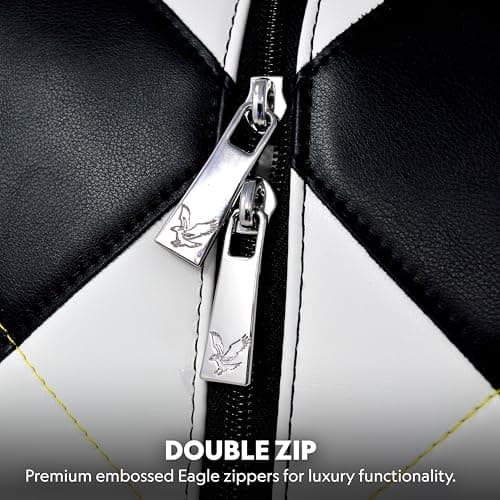 Lyle & Scott Argyle Premium Leather Shoe Bag for Golf Shoes - Stylish Golf Accessories with Side Breather Vents, Embroidered Branding, Durable Zip, Embossed Eagle Zippers, Carty Handle, 35x23x16cm — view 6