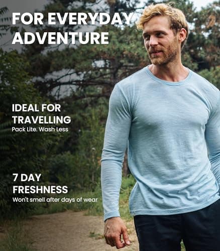 Merino.tech Merino Wool Base Layer Men - 100% Merino Wool Long Sleeve Thermal Shirts Midweight (X-Large, 165 Creamy White) — view 5