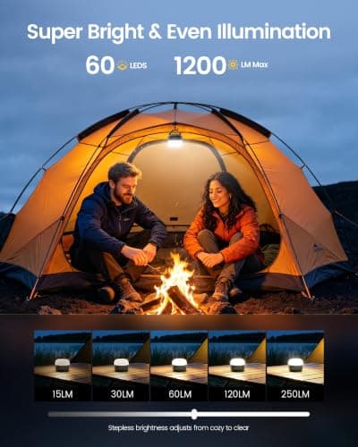 Glocusent Rechargeable Camping Light, 120H Pocket Tent Camping Lantern IPX5 — view 5