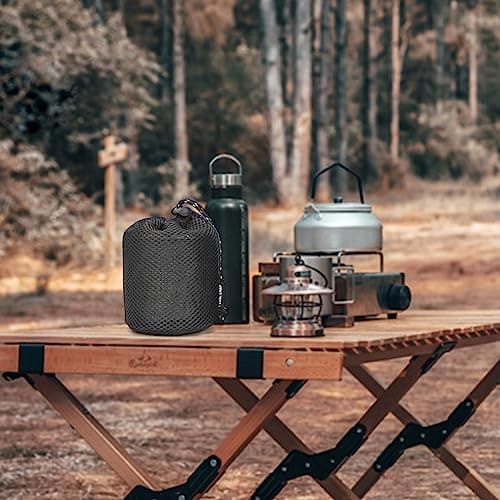 HTU Camping Mesh Bag Portable Camping Cooker Stove Tableware Protective Bag with Drawstring Anti-Collision Thickening Protective Bowl Plate Pot Organizer for Hiking Travel BBQ — view 4