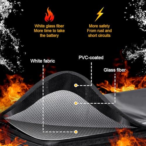 Adiwo Ebike Battery Bag, Large Fireproof Lipo Bag, Explosion-Proof Lipo Safe Box, Extra Large Battery Safety Box, including Fastener, Zip, Cable Guide For Storage, Transport, Charging Case — view 6
