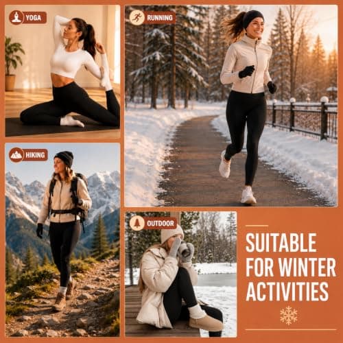 BBXWANG 2 Pack Thermal Leggings Women Fleece Lined Stretchy Tights — view 6