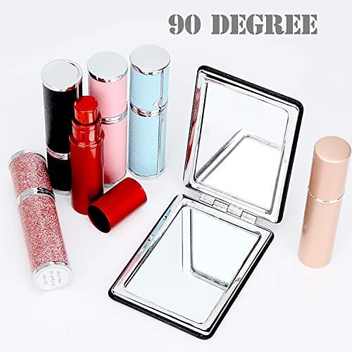 Compact Mirror for Men, Women and Girls, Black Travel Folding Vanity Makeup Mirrors for Purse,Handbag and Pocket, Portable Double-Sided Magnifying Cosmetic Mirror without Distortion, Rectangular — view 4