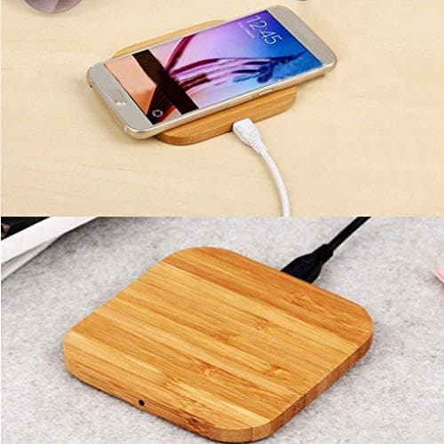 lopituwe Qi Certified Fast Bamboo Wireless bamboo Charger Wood Pad Compatible for Samsung Galaxy — view 5