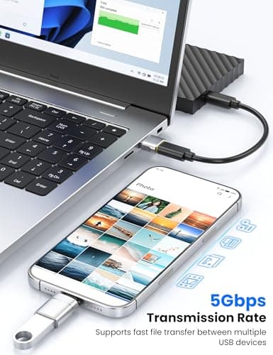 USB to USB C Adapter & USBA to USBC Adapter Combo 10-Pack Set, USB Adapter Kit Compatible with MacBook Pro/Air,iPhone 17 16 Pro Max/15 Plus/14 13 12 Samsung Galaxy S25/S24/S23/S22 — view 3