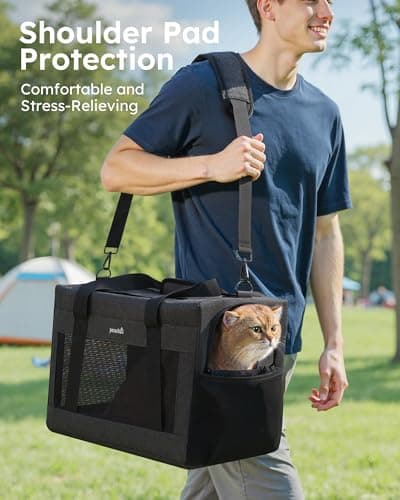 pecute Cat Carrier Stable, Pet Carrier Stable Steel Frame,Dark Grey — view 6