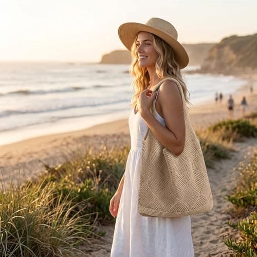 Rndqw Lightweight Beach Bag, Large Capacity Tote, Holds Towel & Sunglasses, Beach Bags for Women Must-Have, Summer Vacation & Pool & Travel Essential, Casual Handbag — view 2