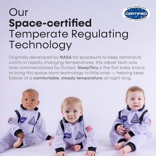 SleepThru AeroTemp Winter Baby Sleeping Bag 3–24 Months, Temperature Regulating Baby Sleep Sack with Outlast® Technology, 100% Organic GOTS Cotton, Two-Way Zip Wearable Blanket (Sage, Winter) — view 4