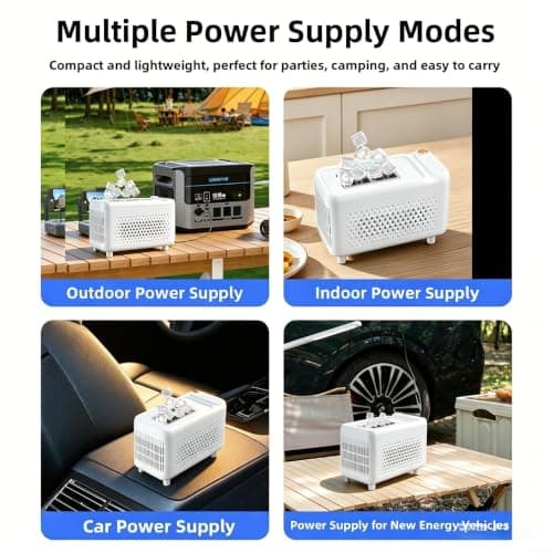 Posheliox Portable Car Ice Maker 12V Compact Ice Machine for Road Trip Outdoor Use with Quick Freeze Function and ABS Build White(White 12) — view 3