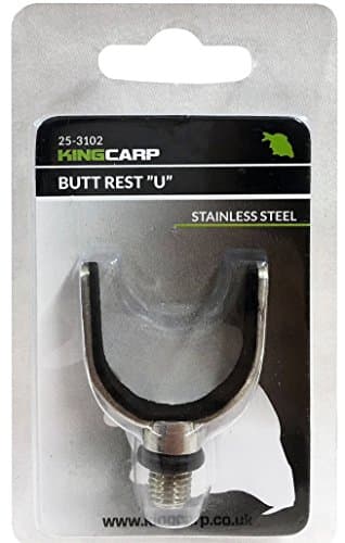KINGCARP Superior Padded Stainless Steel 'U' Butt Rest with Rubber Grommet and Universal Standard Thread for Bank Sticks and Rod Pods [25-3102]