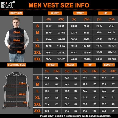 BIAL Men's Heated Vest, Men Heated Gilet with 15 Heating Zones, Winter heated body warmer jacket with 12000mAh Battery Pack for Outdoor Sking Hunting Hiking Camping — view 5