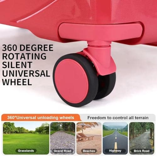 Fly Kite Luggage 20 Inch Cabin Suitcase 100% Polypropylene, Hard Shell with Aluminium Trolley Handle Real TSA Secure Lock 3 Digit 360° Smooth Wheels Lightweight Suitcase|Red — view 2