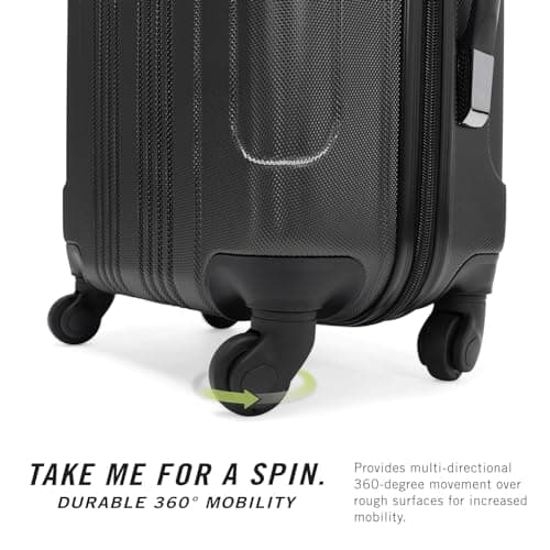 Kenneth Cole Reaction Out of Bounds Lightweight Hardshell 4-Wheel Spinner Luggage, Charcoal, Standard Size, Check it Out — view 5