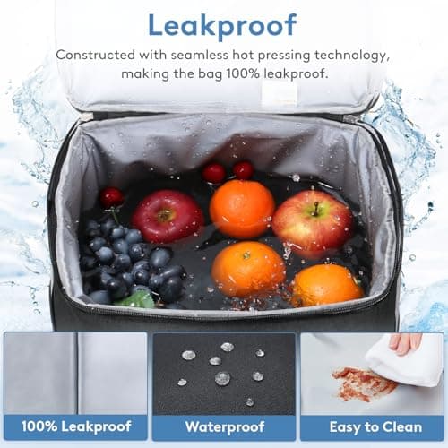 Lifewit Cooler Bag 60 Cans Collapsible and Insulated Large Lunch Bag Leakproof Soft Cooler Portable for Camping/BBQ/Family Outdoor Activities, Black — view 3