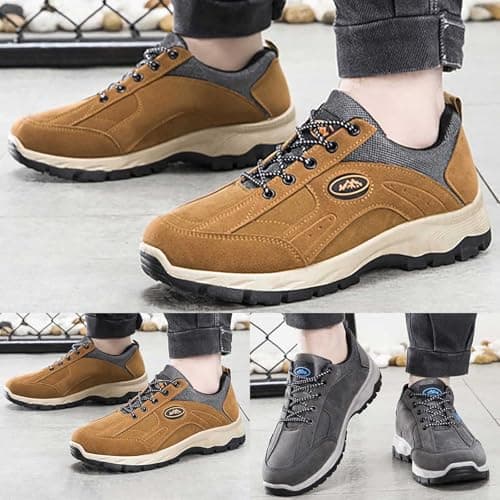 Men's Hiking Shoes Outdoor Travel Sports Shoes Lightweight Leisure Shoes Soft Comfortable Trekking Shoes Walking Shoes for Hiking Climbing Leisure Jogging Shoes, O Grey, 10 UK — view 2