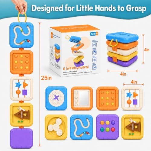 Kdoliti Busy Board for 1 Year Old,Activity Cube Plane Toy for 1 2 Year Old,Montessori Toy for 1 2 3 Year Old,Toddler Travel Toy,Toddler Plane Activity,Montessori Busy Board,Baby Toy for Girl Boy Gift — view 6