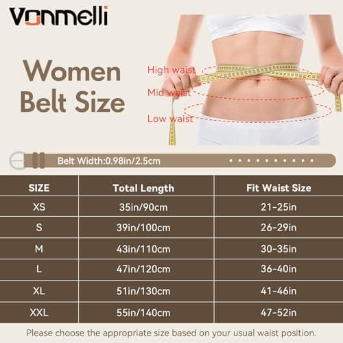VONMELLI Women's Leather Belt For Jeans Dresses Adjustable Vintage Waist Belts For Women Fashion Leather Belt Classic Ladies Belts With Single Prong Buckle Yellow M — view 6