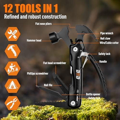 BIIB Gifts for Men 12-in-1 Multi-Tool Pliers, Camping & Survival Gear — view 3