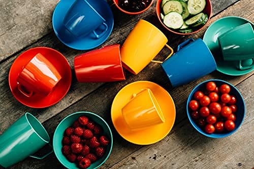 Harfield Yellow Camping Dining Tableware Set - Plate, Bowl, Beaker & Cutlery Reusable Durable Polycarbonate Plastic — view 3