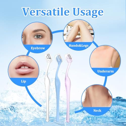 6Pcs Eye Brow Razor, Small Razors for Women, 5.1"Face Razors for Women, Mini Razor with Safety Cap for Makeup Face Care (Multicolor) — view 4